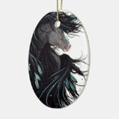 Bihrle著威厳のあるな馬のクリスマスのオーナメント セラミックオーナメント (左)