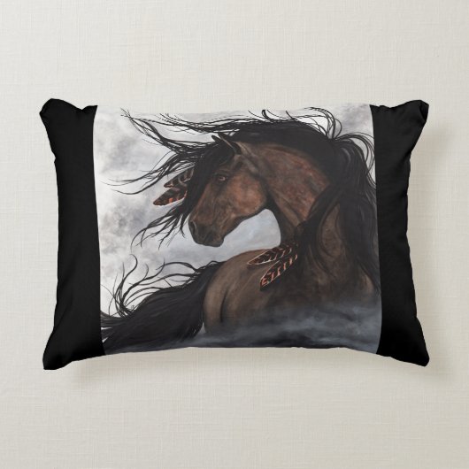 Bihrle著威厳のあるな馬の枕家の装飾 アクセントクッション (正面)