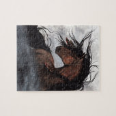 Bihrle著威厳のあるなSmokeyの栗毛の馬 ジグソーパズル (横)