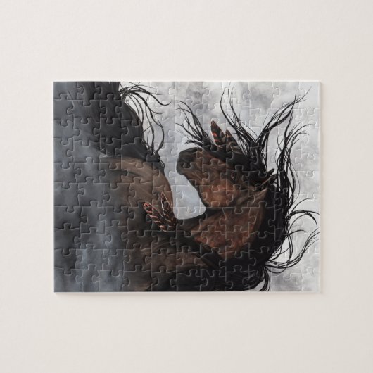 Bihrle著威厳のあるなSmokeyの栗毛の馬 ジグソーパズル (横)