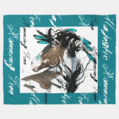 Bihrle著自由な毛布を走っている野生の馬 フリースブランケット (正面(横))