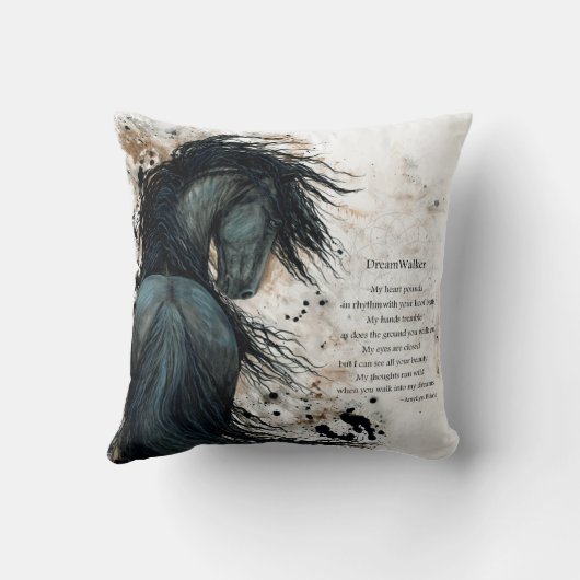 Bihrle著DreamWalkerの馬の枕芸術のプリント クッション (裏面)