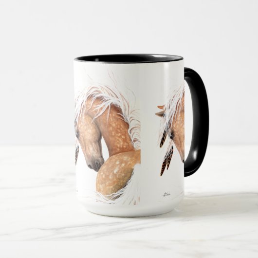 Bihrle著Palominoの馬のマグ マグカップ (正面右)