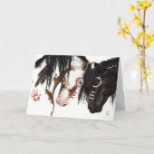 BiHrLe による雄大なネイティブアメリカンホースのカード カード (黄色い花)