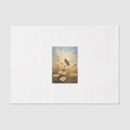 Bij de bloemen decoupage tissue papier 薄葉紙