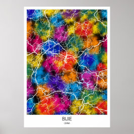 Bijie China City Map ポスター