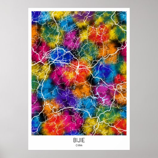 Bijie China City Map ポスター (正面)