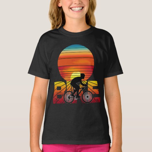 BIKE 自転車 夕焼け Tシャツ (正面)