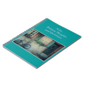 BIKE AGAINST OLD BUILDING WITH FLOWER BOXES  ノートブック (左側)