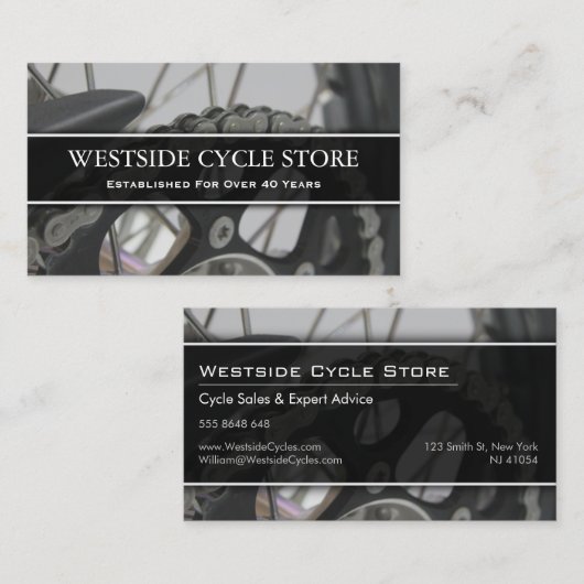 Bike Chainの写真 – 名刺 (正面/裏面)