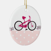 Bike for a Cure - ピンクの自転車 セラミックオーナメント (右)