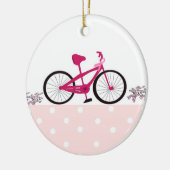 Bike for a Cure - ピンクの自転車 セラミックオーナメント (左)