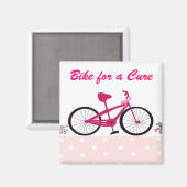 Bike for a Cure - ピンクの自転車 マグネット (正面/裏面)