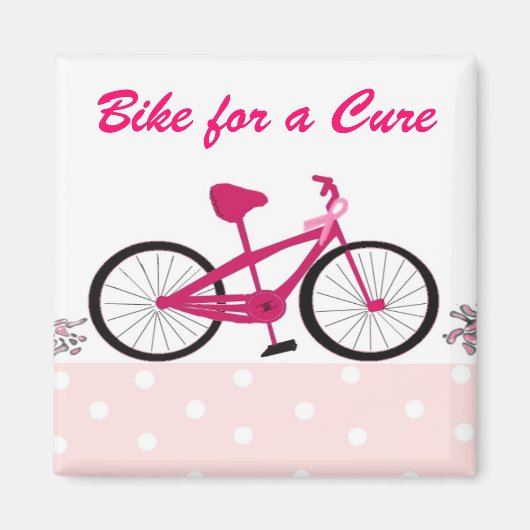 Bike for a Cure - ピンクの自転車 マグネット (正面)