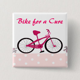 Bike for a Cure - ピンクの自転車 缶バッジ