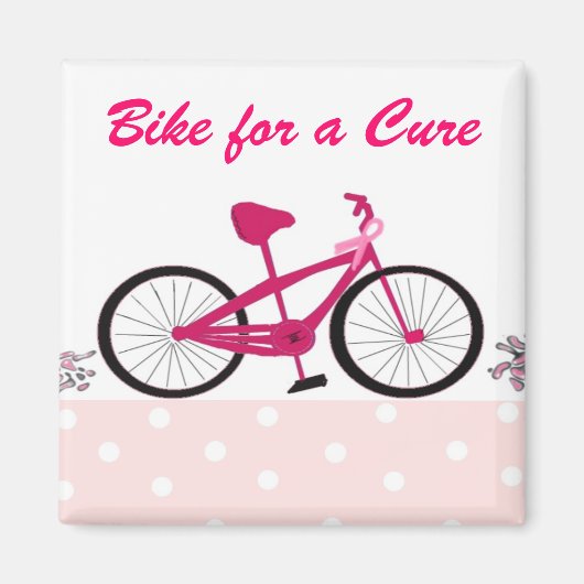 Bike for a Cure – ピンク自転車 マグネット (正面)