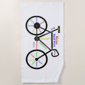 Bike for Himスポーツ、サイクリング、言葉やる気を起こさせる ビーチタオル (正面)