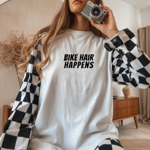 Bike Girl Irony ブラック トライブレンドTシャツ
