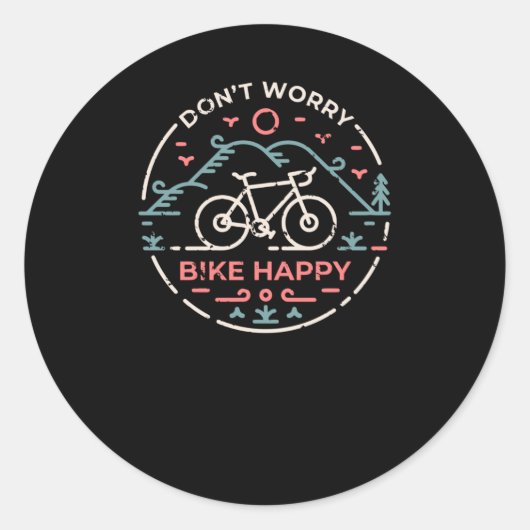 Bike Happyを心配しない ラウンドシール (正面)