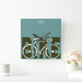 Bike Hour.サイクリング時間 スクエア壁時計 (ホーム)