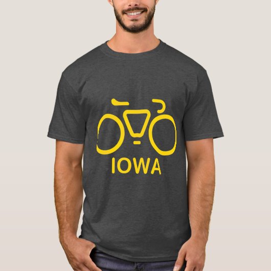 Bike Iowa Cycling Iowa College Theme Tシャツ (正面)