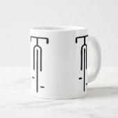 Bike logo minimal Retro, Cycling and Bicycle Lover ジャンボコーヒーマグカップ (正面右)