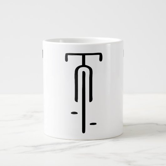 Bike logo minimal Retro, Cycling and Bicycle Lover ジャンボコーヒーマグカップ (正面)