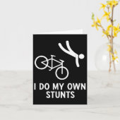 Bike Lover Shirt I Do My Own Stunts Cycling  カード (黄色い花)
