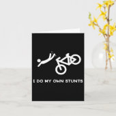 Bike Lovers Funny Shirt - I Do My Own Stunts カード (黄色い花)