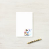 Bike Post-it®ノート付き女の子 ポストイット (デスク上)