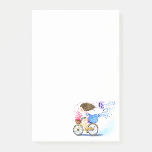 Bike Post-it®ノート付き女の子 ポストイット (正面)