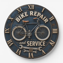 Bike Repair & Service Vintage Bicycle Mechanic ペーパープレート
