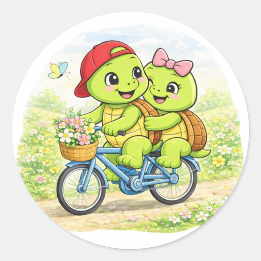 Bike Ride Date ラウンドシール (正面)