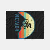 Bike Rider Nevada Mountain Biking Retro Mtb Moutai フリースブランケット (正面(横))