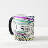 bike riding joy mug with inspirational saying モーフィングマグカップ (正面左)