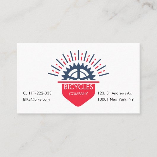 Bike Shop、Repair、Customizationロゴ 名刺 (正面)