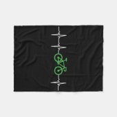 Bike Sinus Rhythm Heartbeat Love Biking Velo Cycli フリースブランケット (正面(横))
