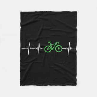 Bike Sinus Rhythm Heartbeat Love Biking Velo Cycli フリースブランケット