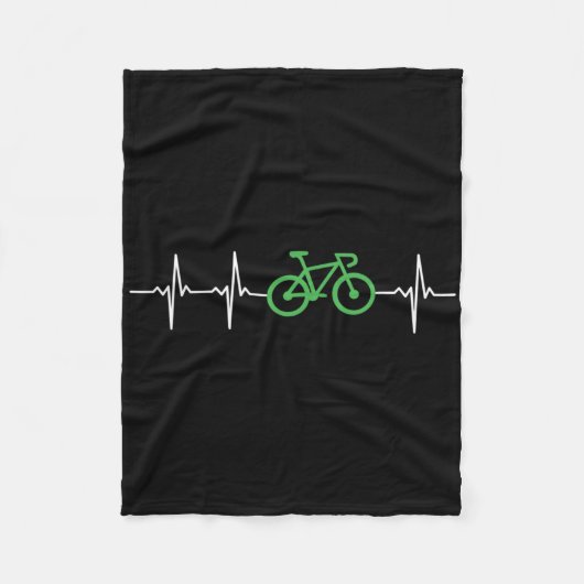 Bike Sinus Rhythm Heartbeat Love Biking Velo Cycli フリースブランケット (正面)