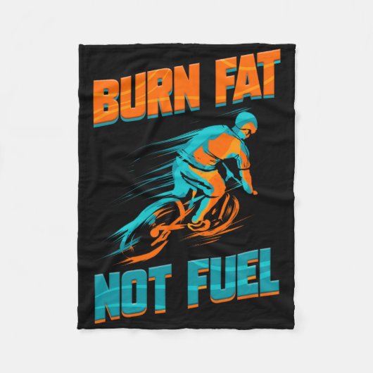 Bike Tour Cycling Lover Bicycle Rider I Burn Fat N フリースブランケット (正面)