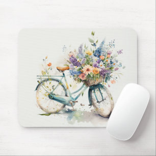 Bike With Flower Basket マウスパッド