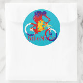 BikeNoCoコロラド州旗のシール ラウンドシール (バッグ)