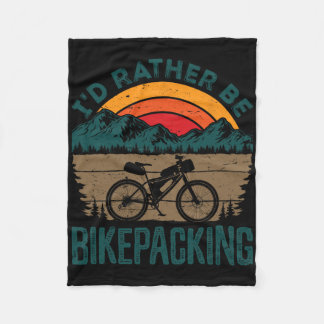 Bikepacking Bikepacker Mountain Biking Bike Cyclin フリースブランケット