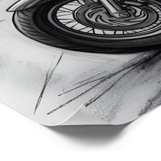 Biker at Lincoln Memorial Washington Monument ポスター (角)