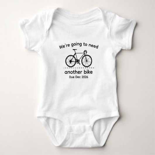 Biker Baby Announcement - Baby Cycling - Biking ベビーボディスーツ (正面)