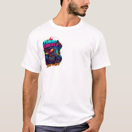 Biker Burn the Road T-Shirt | Motorcycle Rider Tee Tシャツ (正面)