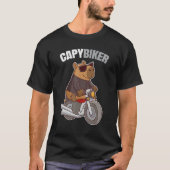 Biker Capybara - Funny Capybiker Tシャツ (正面)