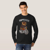 Biker Capybara - Funny Capybiker Tシャツ (正面フル)