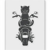 Biker Cat on Motorcycle Sticker — Cool Pet Decal シール (正面)