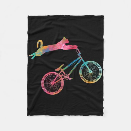 Biker Cat Owners Mountain Cycling And Biking For M フリースブランケット (正面)
